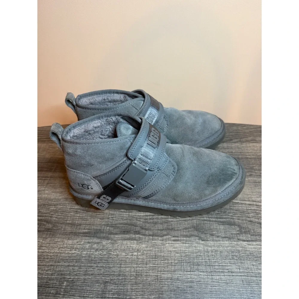 UGG Neumel Belted Grey Suede Buckle Strap Chukka Boots Mens 1112453